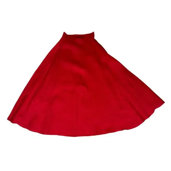 Vintage 80s Ralph Lauren Blue Label Women 100% Linen Skirt 00 **READ Full Red - Picture 2 of 4